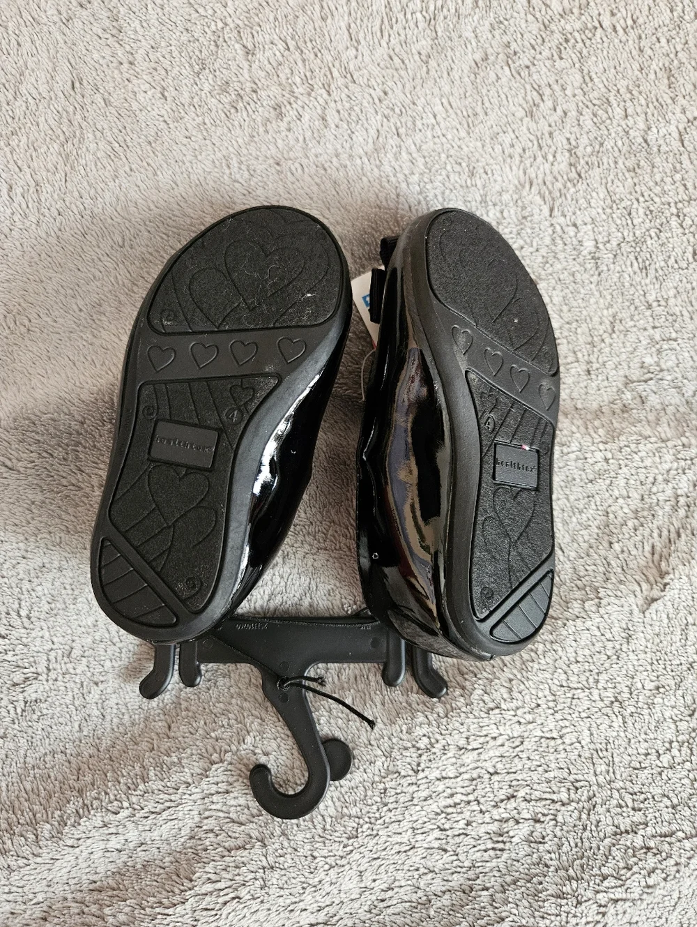 Baby Girls Black Mary Jane Flats with Pink Insole Size 4